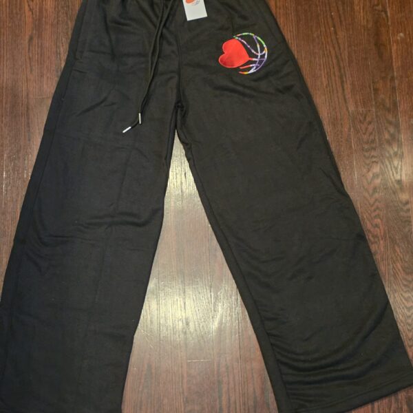 BLACK WIDE LEG SWEATPANT (LOGO)