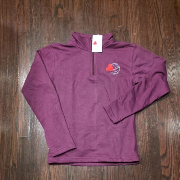PLUM ZIP LOVE&VOLLEYBALL (EMBROIDERED)