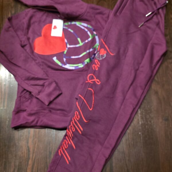 PLUM CLASSIC LOVE&VOLLEYBALL SWEATSUIT (EMBROIDERED)