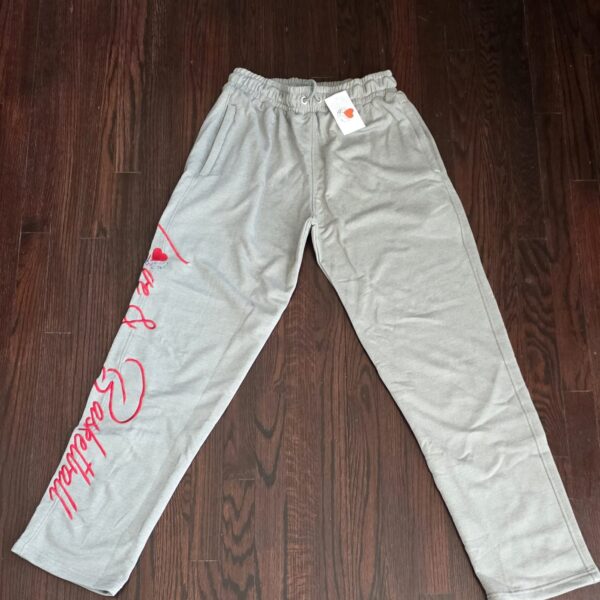 GREY TAPERED LEG SWEATPANT (EMBROIDERED)