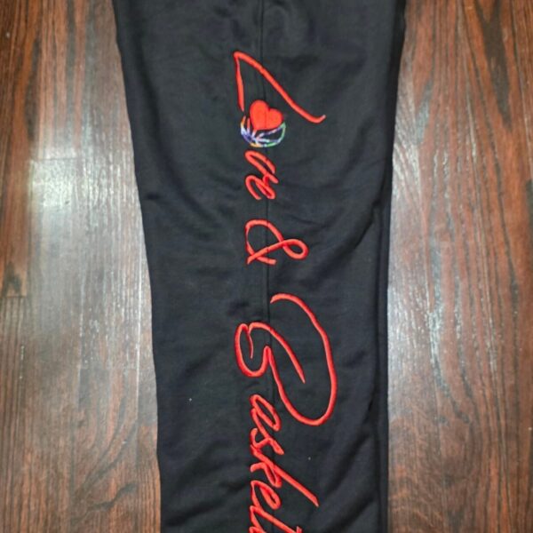 BLACK TAPERED LEG (EMBROIDERED)