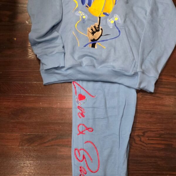 BLUE GOLDEN GAMER SWEATSUIT (EMBROIDERED)