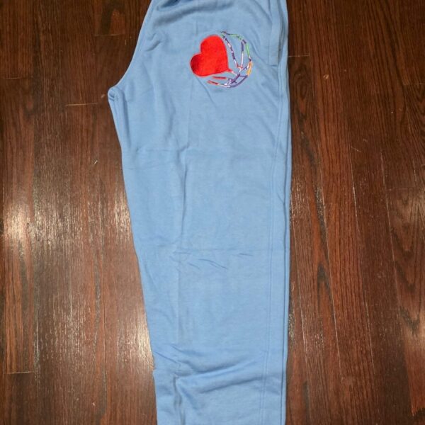 BLUE TAPERED SWEATPANT (LOGO)