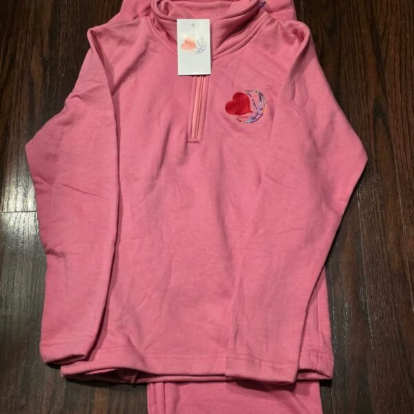 PINK HALF ZIP SWEATSUIT (LOGO)