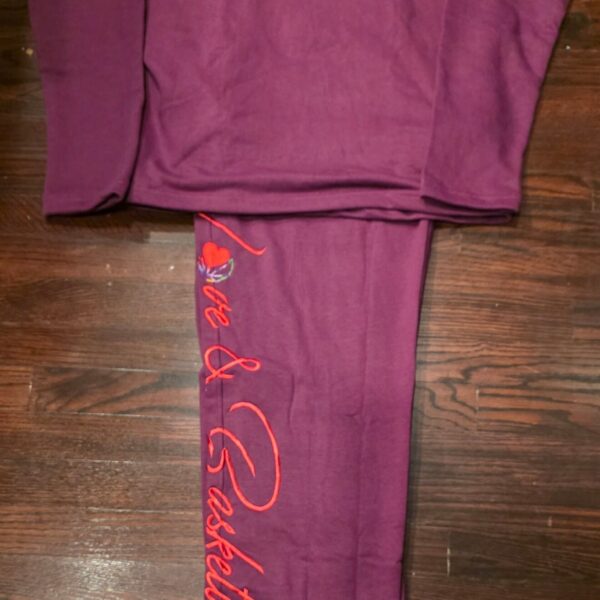 PLUM HALF ZIP SWEATSUIT (EMBROIDERED)