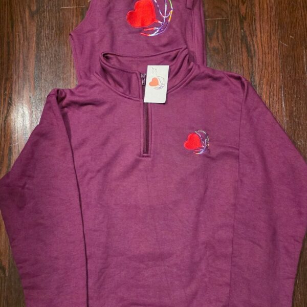 PLUM HALF ZIP SWEATSUIT (LOGO)