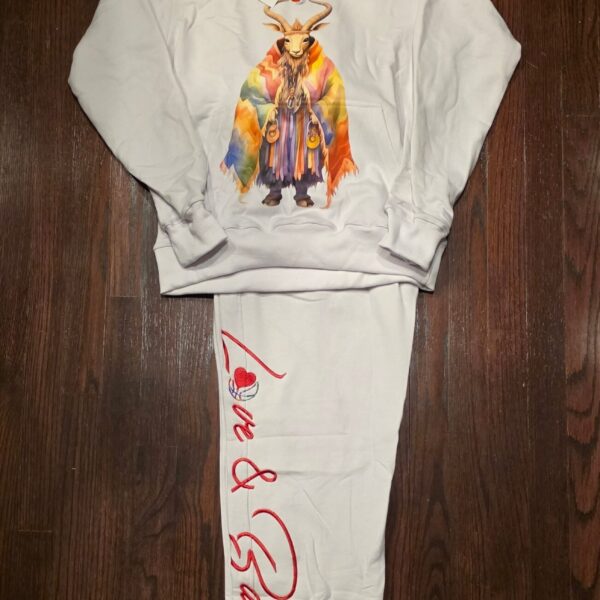 WHITE GOAT SWEATSUIT (EMBROIDERED)