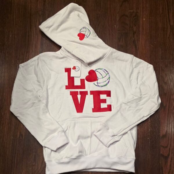 WHITE SIGNATURE LOVE&VOLLEYBALL SWEATSUIT (EMBROIDERED)