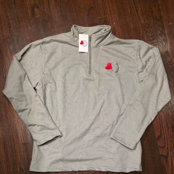 GREY ZIP LOVE&VOLLEYBALL (EMBROIDERED)