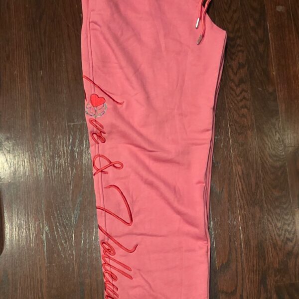 PINK TAPERED LEG SWEATPANTS (LOGO)